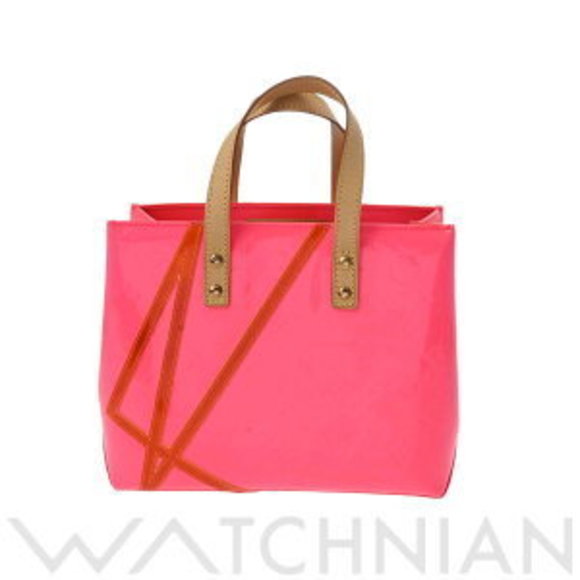 Louis Vuitton Rose Vernis Pink Handbag PM Bag Reed Pop Fluo - Picture 1 of 9